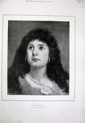 Original Old Antique Print 1894 Fine Art Portrait Herodias Beautiful Woman Lady