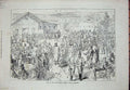 Original Old Antique Print 1871 Austrian Camp Bruck Siers War Amusements Army