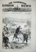 Old Antique Print 1876 War Servian Officers Flying Regiment Greovatz Army 19th