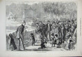 Old Antique Print 1874 Zoological Gardens Berlin Germany Animals People 19th