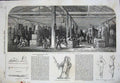Old Antique Print 1856 Great Tobacco Warehouse London Docks Indian Chief 19th