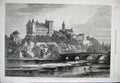 Old Antique Print 1868 Revolution Spain Chateau Pau Queen Isabella Bridge 19th