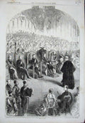 Original Old Antique Print 1857 Freedom London Prince William Prussia Guildhall