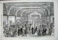 Original Old Antique Print 1869 Guards Institute Vauxhall Bridge Road Ball Room