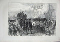 Original Old Antique Print 1871 Funeral Sir John Burgoyne Tower Traitors Gate