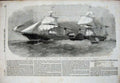 Original Old Antique Print 1856 Royal British American Mail-Packet Ship Persia