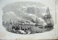 Old Antique Print Reception Queen Kingstown Royal Salute Ship Flags 1853 19th