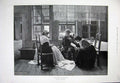 Old Antique Print 1891 Paul Rieth Fine Art Man Ladies Sewing Reading Book 19th