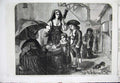 Old Antique Print 1858 Street Scene Woman Selling Food Spending Sou Hen 19th