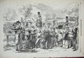 Original Old Antique Print Demonstration Hyde Park London Horses Carriage 1855