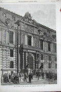 Old Antique Print 1869 New Buildings Tuileries Emperor'S Gateway France 19th