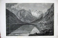 Original Old Antique Print 1877 Mountains Tyrol Monte Cristallo Durren See Art