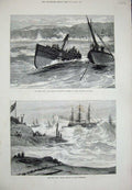 Old Antique Print 1879 Zulu War Garnet Wolseley Port Durnford Ships Sea 19th