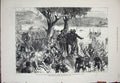 Original Old Antique Print 1879 Zulu War Troops Crossing Tugela Lord Chelmsford