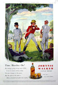 Antique Old Print 1948 Advertisement Johnnie Walker Whisky Kershaw Mg Car 20th
