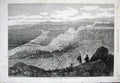 Original Old Antique Print 1861 View Chesil Bank Portland Heights Mountains Art