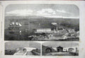 Original Old Antique Print 1861 Breakwater Government Works Portland Ships Art
