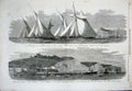 Old Antique Print 1861 Lord Palmerston Warden Cinque Ports Dover Regatta 19th