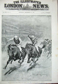 Original Old Antique Print 1894 St Leger Race Sport Horses Lord Roseberry Ladas