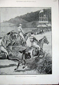 Old Antique Print 1894 Army Point-To-Point Races Belvoir Leicestershire 19th