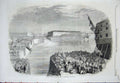 Original Old Antique Print 1858 Filling Napoleon Dock Southampton England Ships