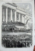 Old Antique Print Inauguration President Lincoln Capitol Washington 1865 19th