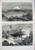 Old Antique Print 1873 Modoc Indians Mount Shasta California Captain Jack 19th
