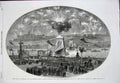 Old Antique Print 1857 Display Fireworks Suspension Bridge Pesth Austria 19th