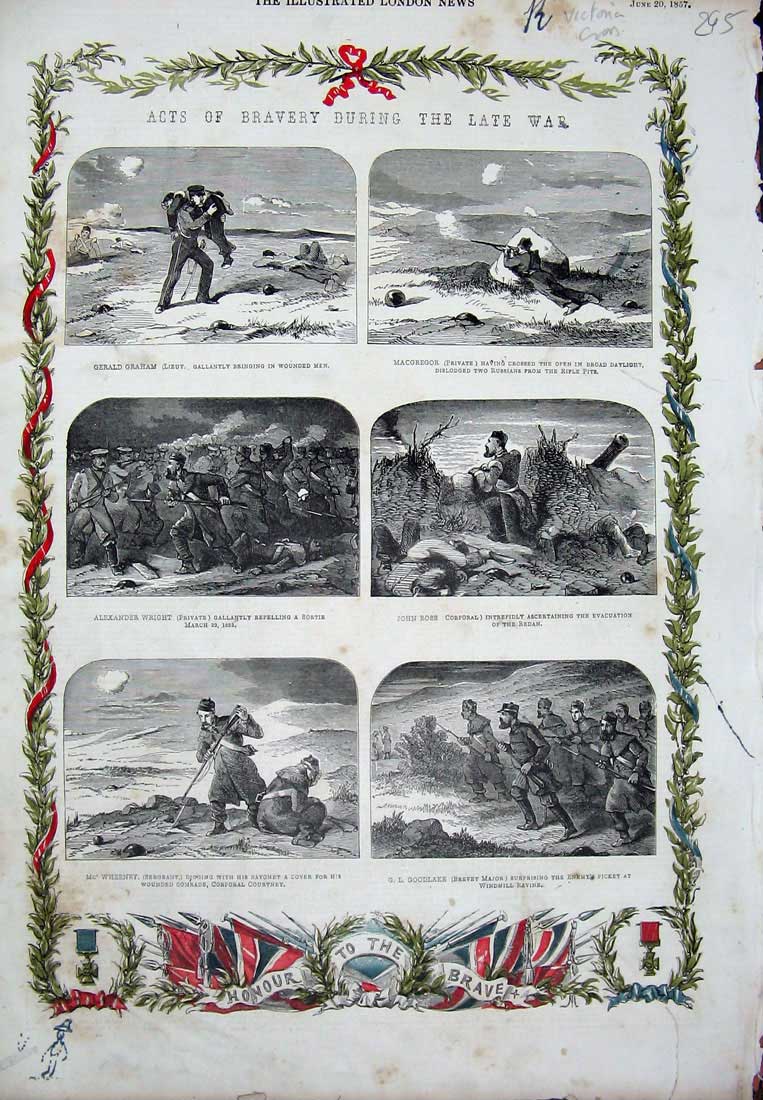 Old Antique Print 1857 Victoria Cross Wright John Ross Graham Macgregor 19th