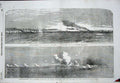 Old Antique Print 1855 Bombardment Kinburn Village Fire War Battle Ships 19th