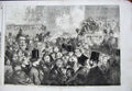 Old Antique Print 1856 Peace Illuminations Street Scene People Carriage 19th