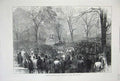 Old Antique Print 1872 Statue Walter Scott Central Park New York America 19th