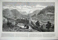 Old Antique Print 1888 Works Cutting Culebra Mountain Colon Train Trees 19th