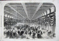 Old Antique Print *984 1865 Ball President Lincoln Hall Office Washington
