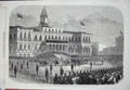 Old Antique Print 1865 Body President Lincoln City Hall New York America 19th