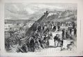 Old Antique Print 1878 Durham Terrace Quebec Canada People Ships Houses 19th
