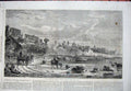 Old Antique Print 1865 View City Buenos Ayres Argentina Houses Horse Cart 19th