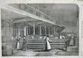 Old Antique Print 1851 Dean Mills Doubling Room Manufacturing Machinery 19th