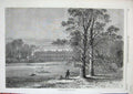 Original Old Antique Print 1869 Fine Art Knowsley House Architecture Sheep Man