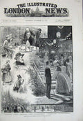 Original Old Antique Print 1883 Fisheries Exhibition Fish Prince Wales Arethusa