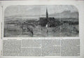 Old Antique Print 1852 View City Salisbury River Floods Church Tower Art 19th