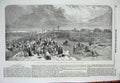 Antique Old Print *3518 1856 Naval Review Promenade Southsea Common Yachts