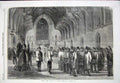 Original Old Antique Print 1860 Rifle Corps Practice Westminster Hall Fine Art