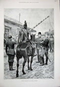 Original Old Antique Print 1894 Russian Deserter Austrian Frontier Siers Horse