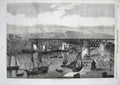 Old Antique Print Monster Swing Bridge Brest Ships River Engineering 1861 19th