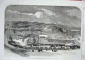 Original Old Antique Print 1861 Floating Docks Britonferry Glamorganshire Ships