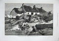 Original Old Antique Print Isle Man 1881 Fisherman'S Cottage Port St Mary Boats