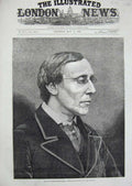 Original Old Antique Print 1880 New Postmaster General Professor Fawcett M.P