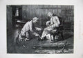 Original Old Antique Print 1887 Lorimer Royal Academy Art Little Girl Playmates
