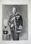 Original Old Antique Print 1888 New German Emperor William Ii King Prussia Man